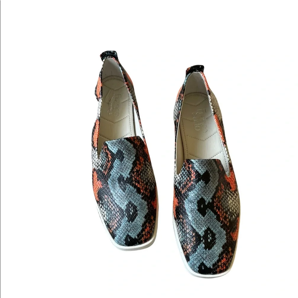 NEW FRANCO SARTO Boston Snake Embossed Leather Slip-On Sneaker SZ-7.5